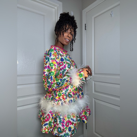 Vintage Long Sleeve Mirrored Mini Dress - Picture 8 of 17